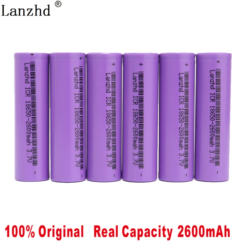 6PCS 2019 new battery 3.7V 2600MAH Li ion rechargeable 18650 battery for Samsung 18650 26F batteries for toys tools flashlight
6PCS 2019 new battery 3.7V 2600MAH Li ion rechargeable 18650 battery for Samsung 18650 26F batteries for toys tools flashlight