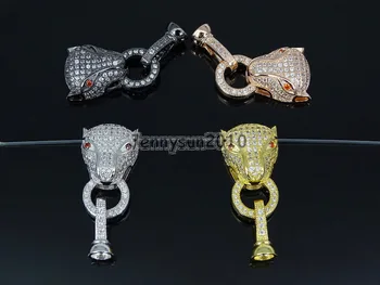 Zircon Gems Stones Pave Leopard Head Fold Over Clasps Bracelet Connector Charm Beads Silver Gold Rose Gold Gunmetal 10Pcs/Pack
Zircon Gems Stones Pave Leopard Head Fold Over Clasps Bracelet Connector Charm Beads Silver Gold Rose Gold Gunmetal 10Pcs/Pack