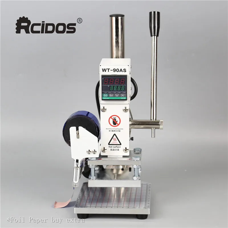 Line Solid Aluminum table WT-90AS RCIDOS leather bronzing,hot foil stamping machine,110V/220V,with foil roll holder
Line Solid Aluminum table WT-90AS RCIDOS leather bronzing,hot foil stamping machine,110V/220V,with foil roll holder
