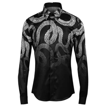 Fierce Snake Gothic Style Shirts Men Slim Body Cotton Shirt Turn Down Collar Personality Basic Shirts M-4XL Casual Clothing
Fierce Snake Gothic Style Shirts Men Slim Body Cotton Shirt Turn Down Collar Personality Basic Shirts M-4XL Casual Clothing