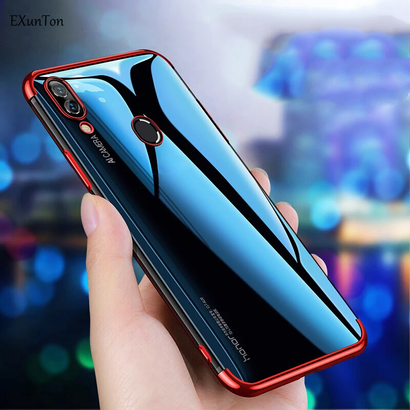 Роскошный чехол EXUNTON для huawei Honor 10 P Smart 2019 V20 мягкий из ТПУ с покрытием | Мобильные