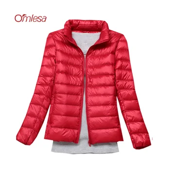 OMLESA 2017 New Autumn Winter Women Down Jacket Stand Collar Short Slim Thin Light White Duck Down Outwear large size Coat YQ109
OMLESA 2017 New Autumn Winter Women Down Jacket Stand Collar Short Slim Thin Light White Duck Down Outwear large size Coat YQ109