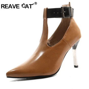 REAVE CAT Women pumps High heels Ladies thin heel shoes Pointed toe PU Buckle Black Brown Big size 32-48 Ankle strap Cool A1916
REAVE CAT Women pumps High heels Ladies thin heel shoes Pointed toe PU Buckle Black Brown Big size 32-48 Ankle strap Cool A1916