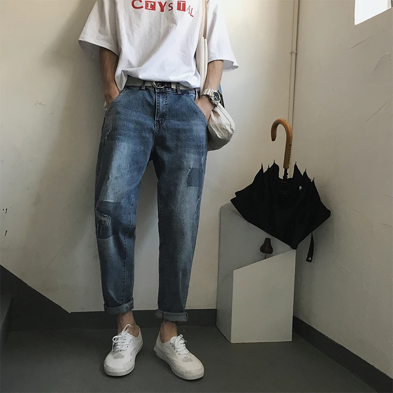 2019 Man's Spring Summer Newest Fashion Long Straight Jeans Youth Tide Loose Casual Trousers Patch Popular Pants Bule S/2xl
2019 Man's Spring Summer Newest Fashion Long Straight Jeans Youth Tide Loose Casual Trousers Patch Popular Pants Bule S/2xl