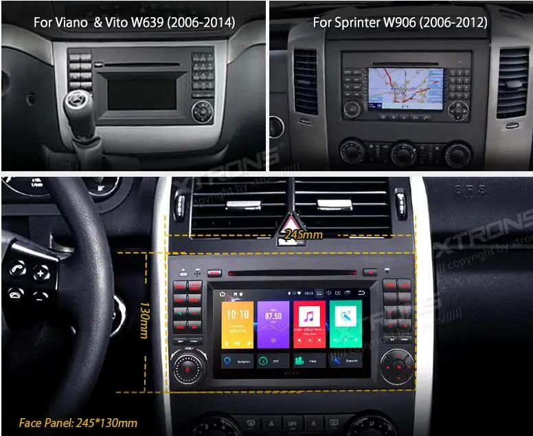 XTRONS 7"Android 8.0 Octa Core Car DVD Player for Mercedes Benz W245 W169 Viano Vito W639 Sprinter W906 2006-2008 2009 2010 2011
XTRONS 7"Android 8.0 Octa Core Car DVD Player for Mercedes Benz W245 W169 Viano Vito W639 Sprinter W906 2006-2008 2009 2010 2011