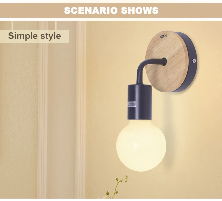 DE.SOUL Wall Lamps Modern Northern Europe Vintage Wood Metal Wall Lamp Industrial Indoor Lighting Bedside Lamps 02
