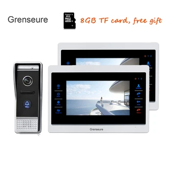 

Free Shipping 720P AHD HD 7" TFT Screen Video Door Phone Intercom Unlock System 2 Record Monitors + Night Vision Doorbell Camera