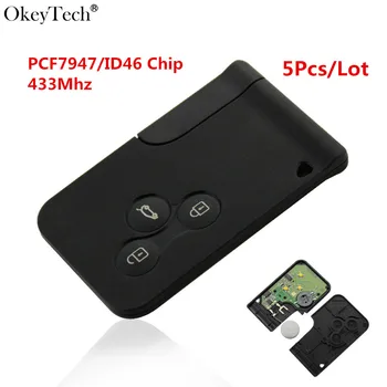Okeytech 5pcs/lot High Quality For Smart Remote Key 433 MHz With Chip ID46 For Renault Megane Scenic Smart Card Fob 3 Buttons
Okeytech 5pcs/lot High Quality For Smart Remote Key 433 MHz With Chip ID46 For Renault Megane Scenic Smart Card Fob 3 Buttons