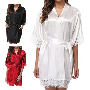 Sexy Ladies Silk Lace Soft Loose Night Dress Women Steamless Floral Kimono Robe Satin Silk Night Dress Gown Sleepwear Nightwear
Sexy Ladies Silk Lace Soft Loose Night Dress Women Steamless Floral Kimono Robe Satin Silk Night Dress Gown Sleepwear Nightwear
