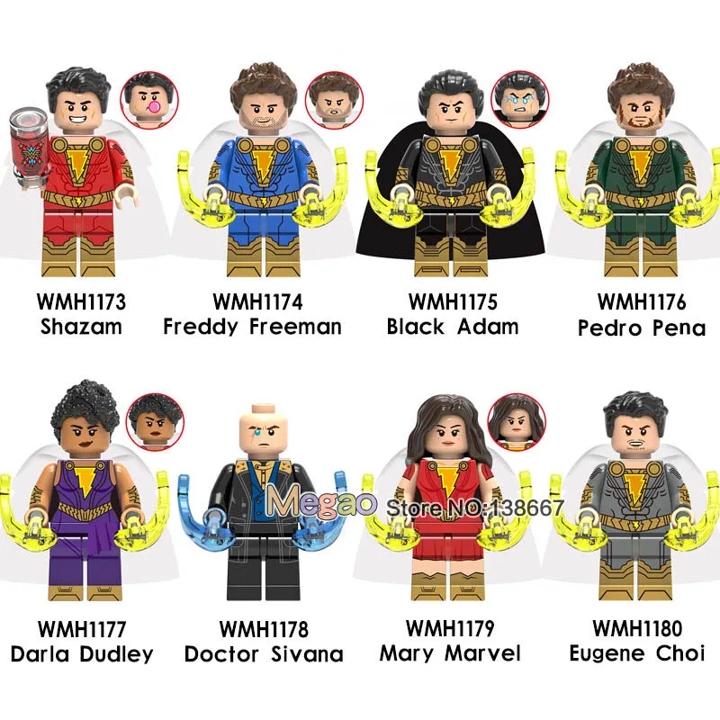 DC Super Hero Shazam Freddy Freeman Black Adam Pedro Pena Doctor Sivana Mary Building Block Toys for Children Legoing Figures
DC Super Hero Shazam Freddy Freeman Black Adam Pedro Pena Doctor Sivana Mary Building Block Toys for Children Legoing Figures