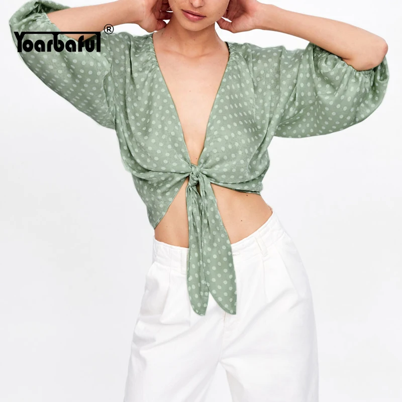 2019 New Fashion Sexy Polka Dot Blouses Cropped Women 3/4 Sleeve Cardigan Shirt Deep V-Neck Summer Retro Vintage Knot Bow Top
2019 New Fashion Sexy Polka Dot Blouses Cropped Women 3/4 Sleeve Cardigan Shirt Deep V-Neck Summer Retro Vintage Knot Bow Top