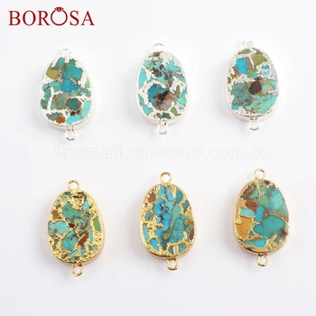 BOROSA Jewelry 5PCS Gold Color Teardrop Copper Natural Turquoises Connector Double Charms for Necklace as Gifts for Girls G1702
BOROSA Jewelry 5PCS Gold Color Teardrop Copper Natural Turquoises Connector Double Charms for Necklace as Gifts for Girls G1702