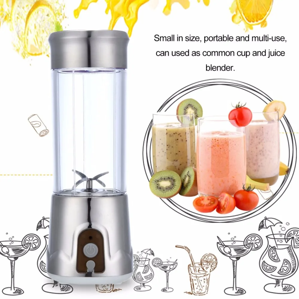 Фото 380ML Compact Size High Power USB Rechargeable Juicer Bottle Household Travel Handheld Fruit Machine Blender | Бытовая техника