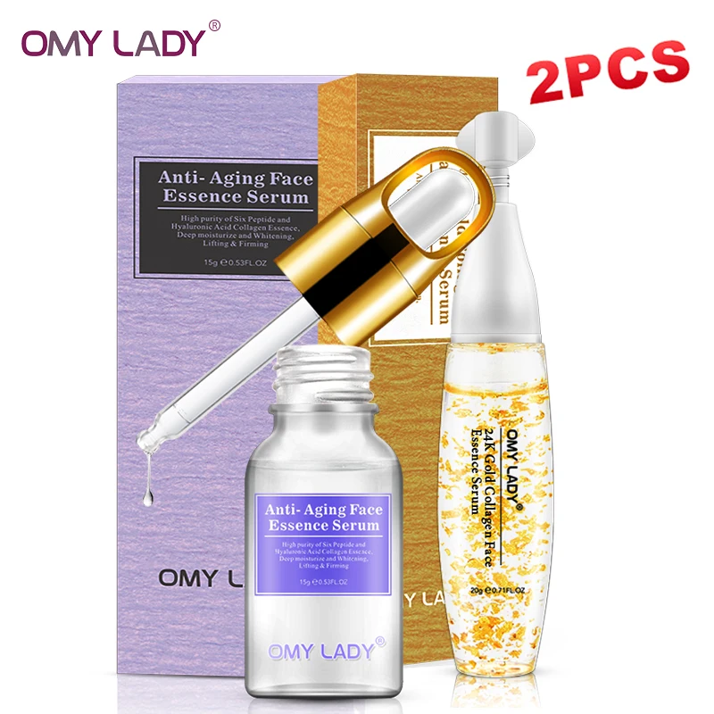 OMY LADY 2pcs Argireline 24k gold serum facial Hyaluronic acid essence face skin care moist anti-aging anti-wrinkle shrink pores
OMY LADY 2pcs Argireline 24k gold serum facial Hyaluronic acid essence face skin care moist anti-aging anti-wrinkle shrink pores