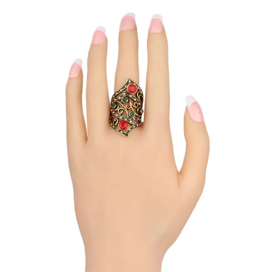 2018-New-Fashion-Jewelry-Ring-Gold-Color-Inlay-Red-Green-Resin-Big-Chunky-Wedding-Rings-For (1)