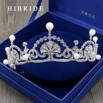 HIBRIDE Luxury Pearl Tiara King Crown Wedding Hair Jewelry Cubic Zirconia Gold Color Headpiece Women Bridal Accessories HC00017
HIBRIDE Luxury Pearl Tiara King Crown Wedding Hair Jewelry Cubic Zirconia Gold Color Headpiece Women Bridal Accessories HC00017