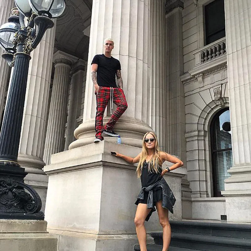 justin bieber plaid pants