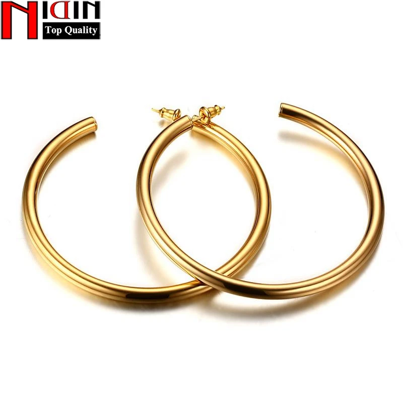 NIDIN Fashion Round Plate Hoop Gold Earrings for Women Titanium Fine Wedding Party Anniversary Earring Jewelry Gift For Female
NIDIN Fashion Round Plate Hoop Gold Earrings for Women Titanium Fine Wedding Party Anniversary Earring Jewelry Gift For Female
