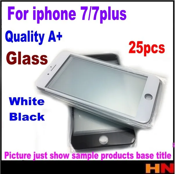 25 шт. внешнее стекло для iphone 7 Plus 5 дюймов LCD сенсорный экран Переднее Внешний