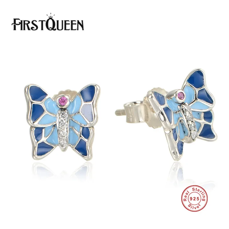 FirstQueen Pure 925 Sterling Silver Butterfly Stud Earrings Fine Jewelry DIY With Blue Enamel Fashion Earrings Jewelry
FirstQueen Pure 925 Sterling Silver Butterfly Stud Earrings Fine Jewelry DIY With Blue Enamel Fashion Earrings Jewelry