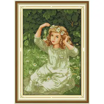 The girl with Garland counted printed on the canvas 11CT 14CT DIY kit Cross Stitch embroidery needlework Sets home decor
The girl with Garland counted printed on the canvas 11CT 14CT DIY kit Cross Stitch embroidery needlework Sets home decor