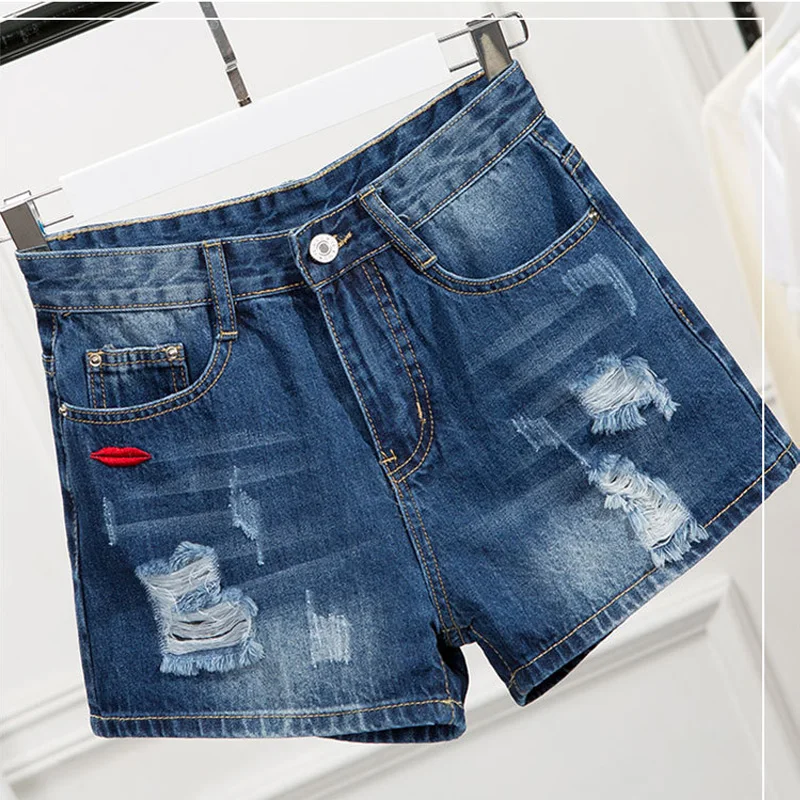2018 summer large size fashion women's jeans shorts wide leg pants loose hole short pants lips embroidered free shipping 024#
2018 summer large size fashion women's jeans shorts wide leg pants loose hole short pants lips embroidered free shipping 024#