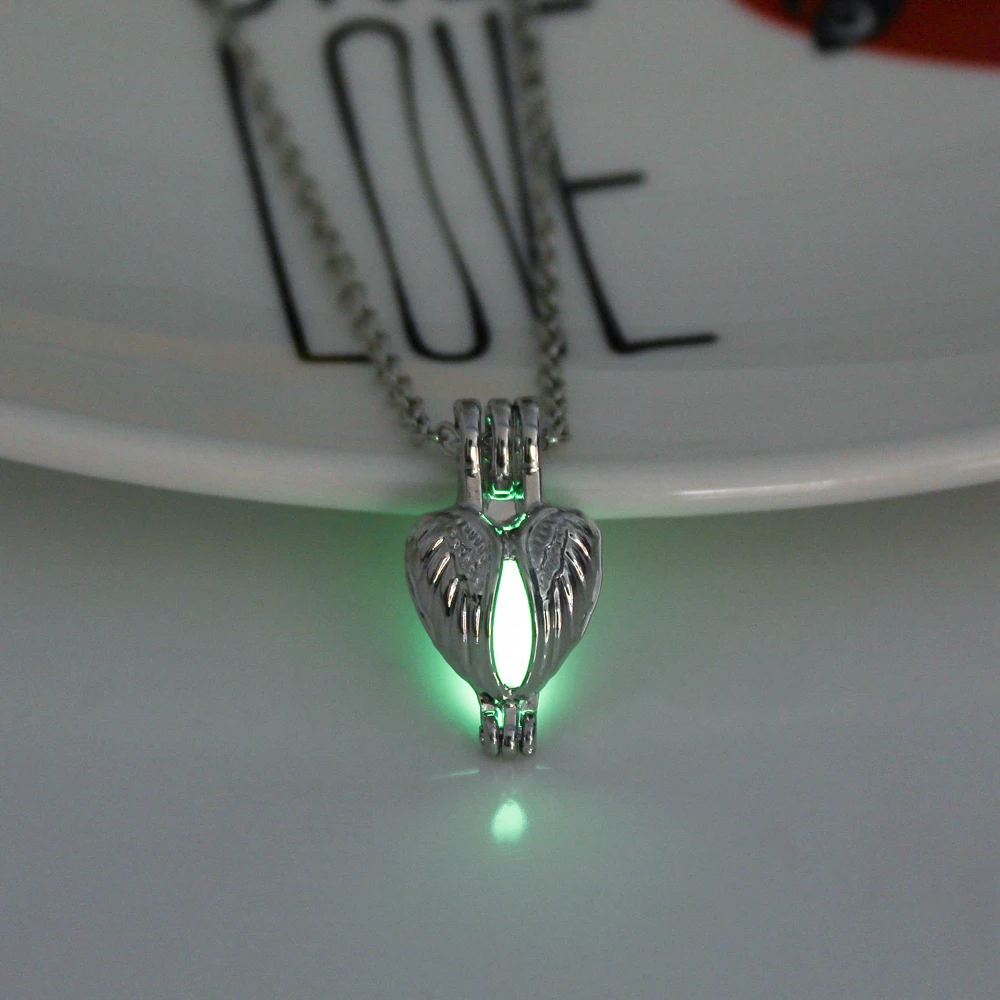 glow in the dark pendant necklace women charm hot sale silver