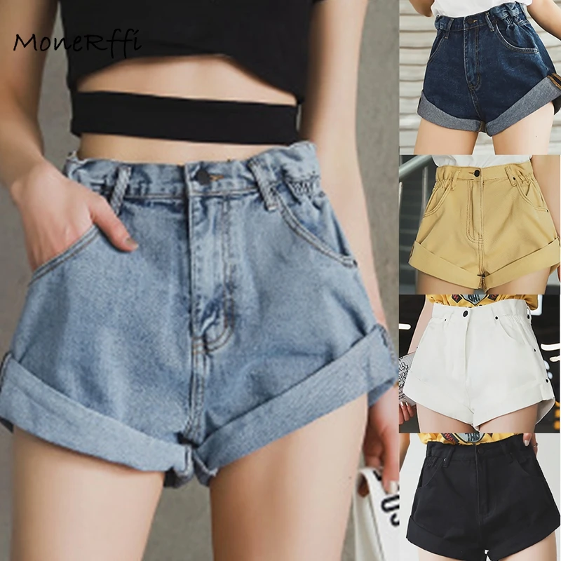 MoneRffi 2019 Summer Women Casual Jeans Shorts High Waist Harajuku Edge Blue Denim Shorts pantalon mujer verano
MoneRffi 2019 Summer Women Casual Jeans Shorts High Waist Harajuku Edge Blue Denim Shorts pantalon mujer verano