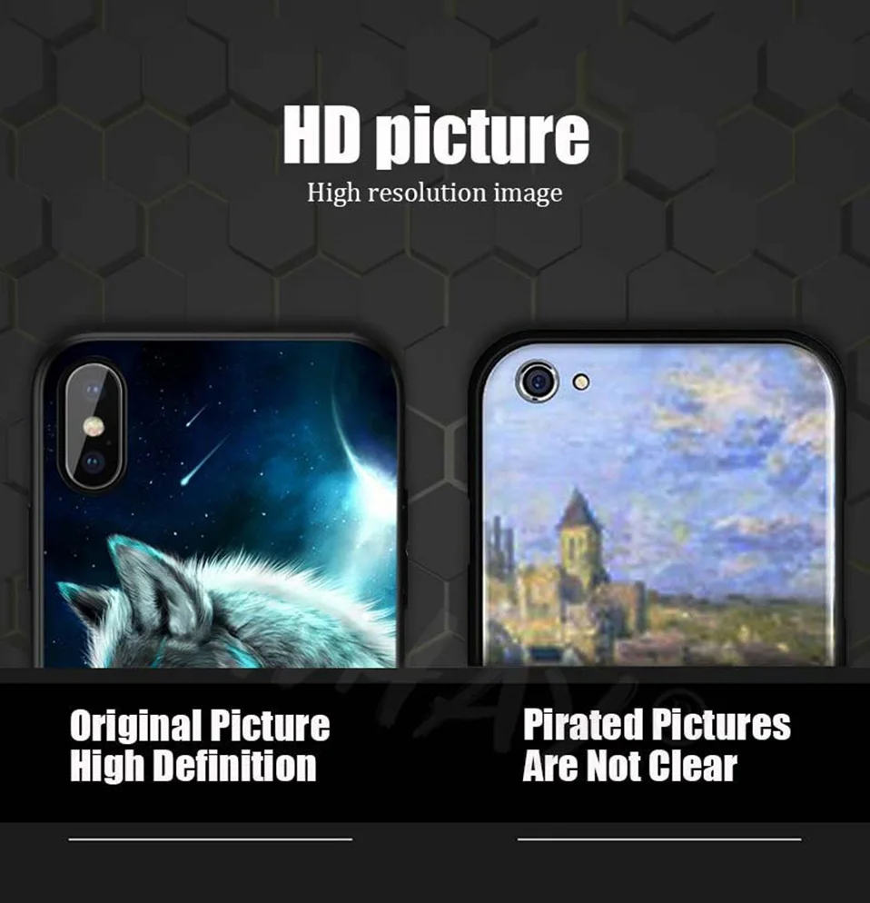 Luxury Tempered Glass Case For iPhone XS Max XR X Coque iPhone8 Silicone Pattern iPhonexs Phone Case For iPhone XS 6 6S 7 8 Plus (2)