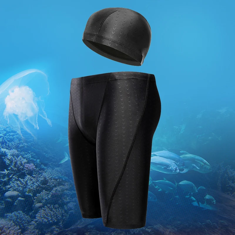 Kyncilor Men's Swimming Trousers Shark Skin Waterproof 5-minute Trousers with Swimming Cap Two-piece Swimming Set
Kyncilor Men's Swimming Trousers Shark Skin Waterproof 5-minute Trousers with Swimming Cap Two-piece Swimming Set