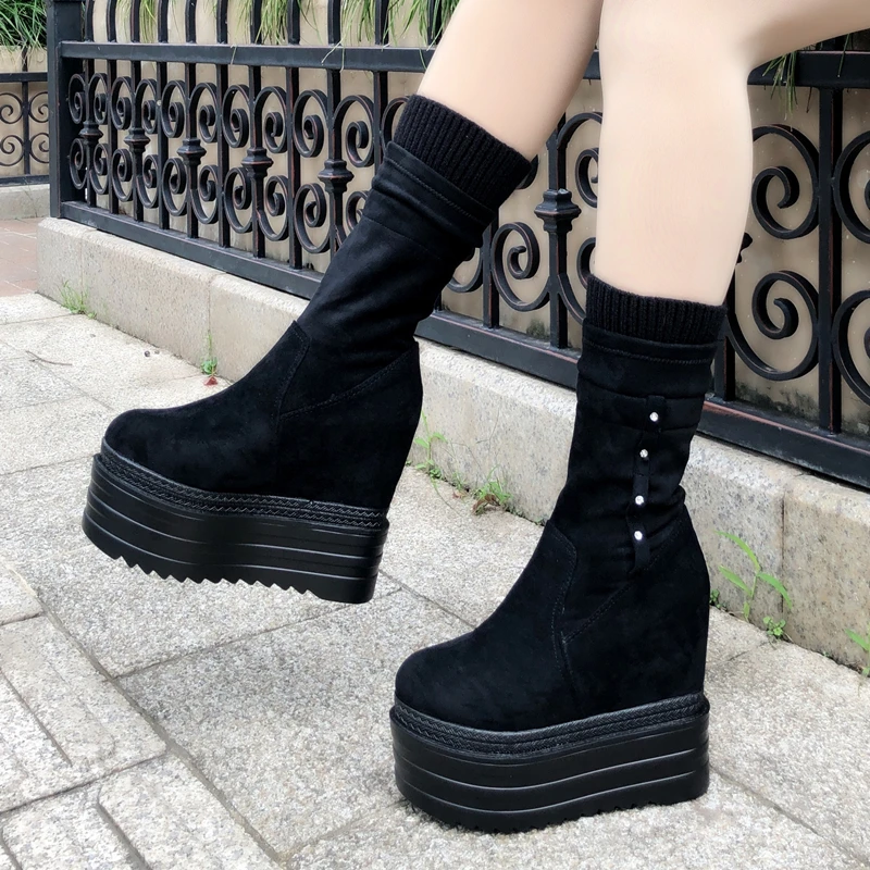European and American sexy booties 2019 new13cm within Increase middle tube boots thick bottom women's boots Wedges Martin boots
European and American sexy booties 2019 new13cm within Increase middle tube boots thick bottom women's boots Wedges Martin boots