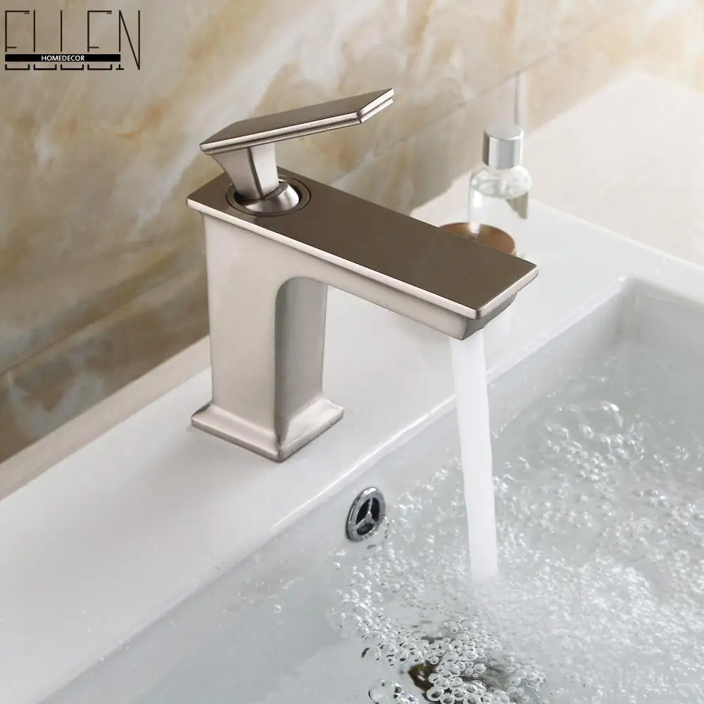 Bathroom Sink Faucet Water Tap Mixer Cold and Hot Single Handle Solid Copper Brush Nickel Finished EL2013
Bathroom Sink Faucet Water Tap Mixer Cold and Hot Single Handle Solid Copper Brush Nickel Finished EL2013