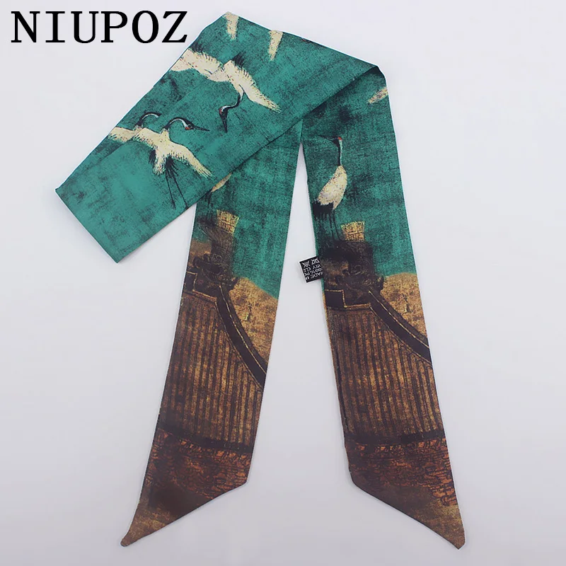 Chinese style New Design Luxury Brand Twill Silk Small Scarf Crane Women Fashion Hair Bags Handle Decoration Tie Hand Ribbon
Chinese style New Design Luxury Brand Twill Silk Small Scarf Crane Women Fashion Hair Bags Handle Decoration Tie Hand Ribbon