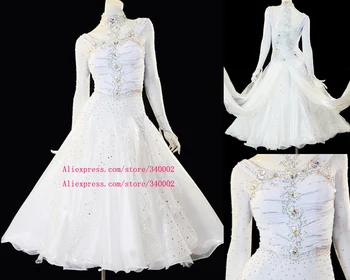Standard Ballroom Dance Dress 2019 New Elegant White Color Ballroom Competition Dance Dresses Women Dancing Skirt
Standard Ballroom Dance Dress 2019 New Elegant White Color Ballroom Competition Dance Dresses Women Dancing Skirt