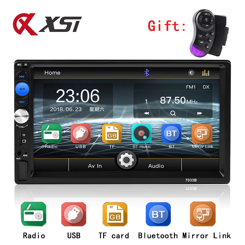 2 Din Car Radio 7 Player MP5 Bluetooth AUX USB 2din Autoradio Car Backup Monitor Car Audio For Rear View Camera Remote Control
2 Din Car Radio 7 Player MP5 Bluetooth AUX USB 2din Autoradio Car Backup Monitor Car Audio For Rear View Camera Remote Control