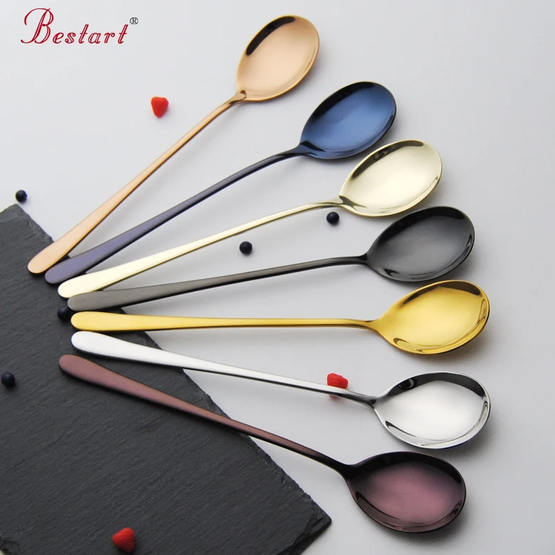 7pcs 8'' Stainless Steel Long Handle Coffee Tea Spoon Colorful Ice Cream Dessert Spoons Set Mixing Stiring Scoop Kitchen Tools
7pcs 8'' Stainless Steel Long Handle Coffee Tea Spoon Colorful Ice Cream Dessert Spoons Set Mixing Stiring Scoop Kitchen Tools