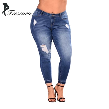 Women Skinny Slim Pencil Bas Jeans Female High Waist Hole Ripped Pants Lady Plus Size Bottom Causal Elasticity Denim Clothing
Women Skinny Slim Pencil Bas Jeans Female High Waist Hole Ripped Pants Lady Plus Size Bottom Causal Elasticity Denim Clothing