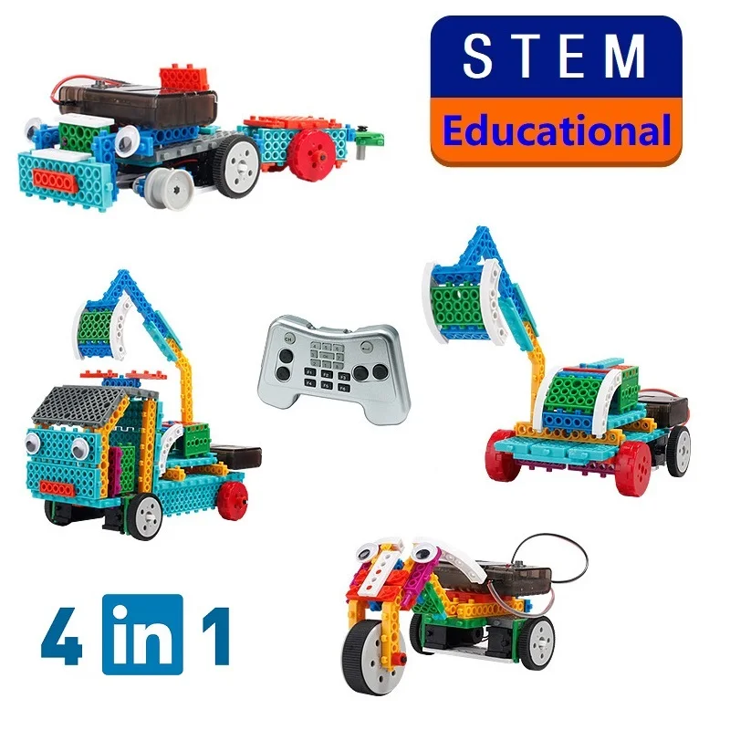 4 in 1 Construction Vehicle Blocks 128PCS RC Robot Building Block DIY STEM Educational Toy Remote Control Robot Vehicle for Kids
4 in 1 Construction Vehicle Blocks 128PCS RC Robot Building Block DIY STEM Educational Toy Remote Control Robot Vehicle for Kids