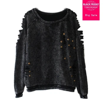 2019 Europe United States streets punk style women 's new spring was old washing water rivets fashion brand sweatshirt wj149
2019 Europe United States streets punk style women 's new spring was old washing water rivets fashion brand sweatshirt wj149