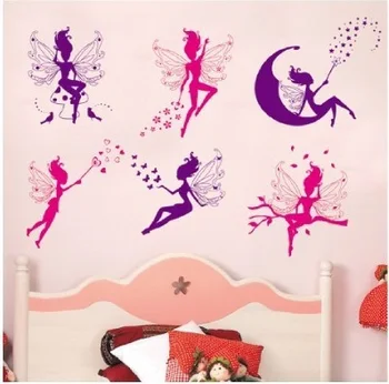 6pcs Pink Purple Fairy Silhouette Angel Wall Sticker Decal Purple Red Home Decal Mural Removable New Style Vinyl Art
6pcs Pink Purple Fairy Silhouette Angel Wall Sticker Decal Purple Red Home Decal Mural Removable New Style Vinyl Art