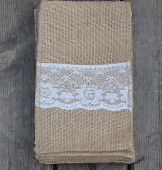 DHL Free 100pcs Burlap Cutlery Holder Vintage Shabby Chic Jute Lace Tableware Pouch Packaging Fork & Knife Pocket
DHL Free 100pcs Burlap Cutlery Holder Vintage Shabby Chic Jute Lace Tableware Pouch Packaging Fork & Knife Pocket