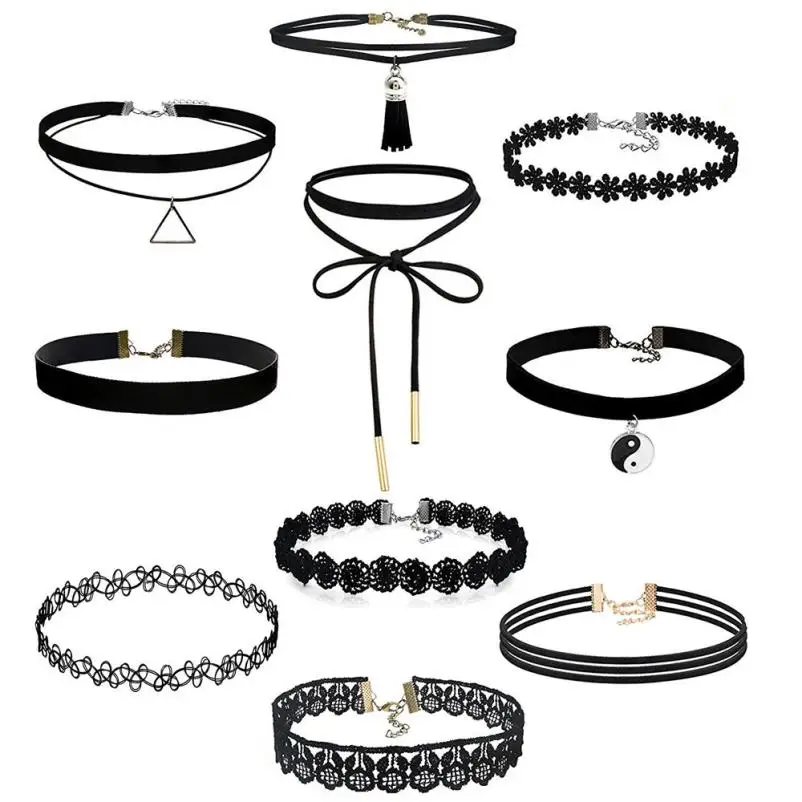 10 Pieces Hot Popular Choker Charms Set Stretch Velvet Classic Gothic Tattoo Lace Choker charms edell charm jewelry
10 Pieces Hot Popular Choker Charms Set Stretch Velvet Classic Gothic Tattoo Lace Choker charms edell charm jewelry