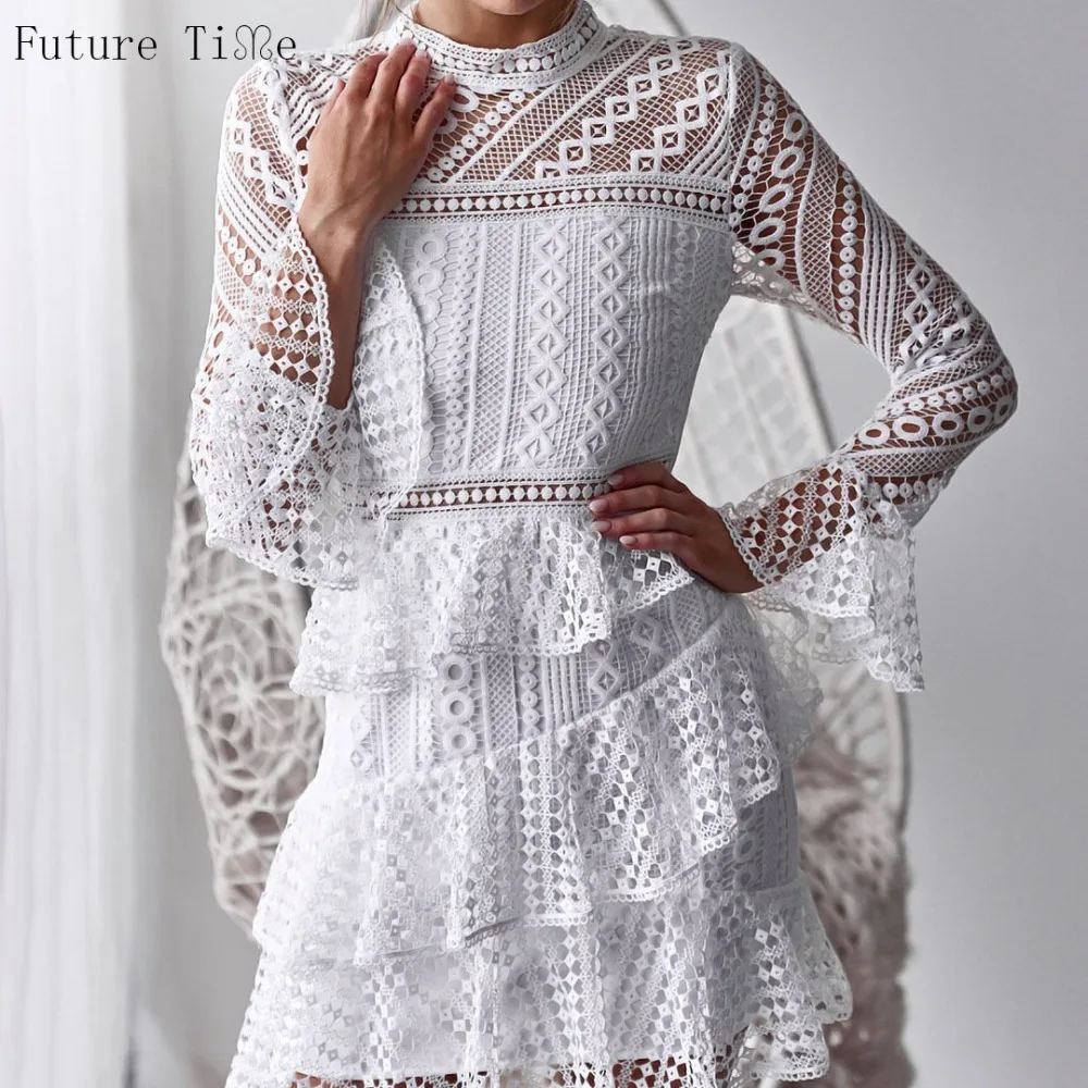 Future Time Hollow Out Sexy Wrap Mini Dress Women 2019 Summer Ruffles Sweet White/Black Dresses Slim Lace Short Dress Lady F378
Future Time Hollow Out Sexy Wrap Mini Dress Women 2019 Summer Ruffles Sweet White/Black Dresses Slim Lace Short Dress Lady F378