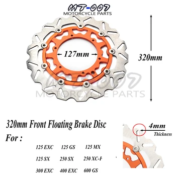 320MM Oversize Front Floating Brake Disc Rotor For EXC GS EXCF SX SXF SXS XC XCR XCW XCF XCRF MXC MX SMR SIX DAYS Supermoto
320MM Oversize Front Floating Brake Disc Rotor For EXC GS EXCF SX SXF SXS XC XCR XCW XCF XCRF MXC MX SMR SIX DAYS Supermoto