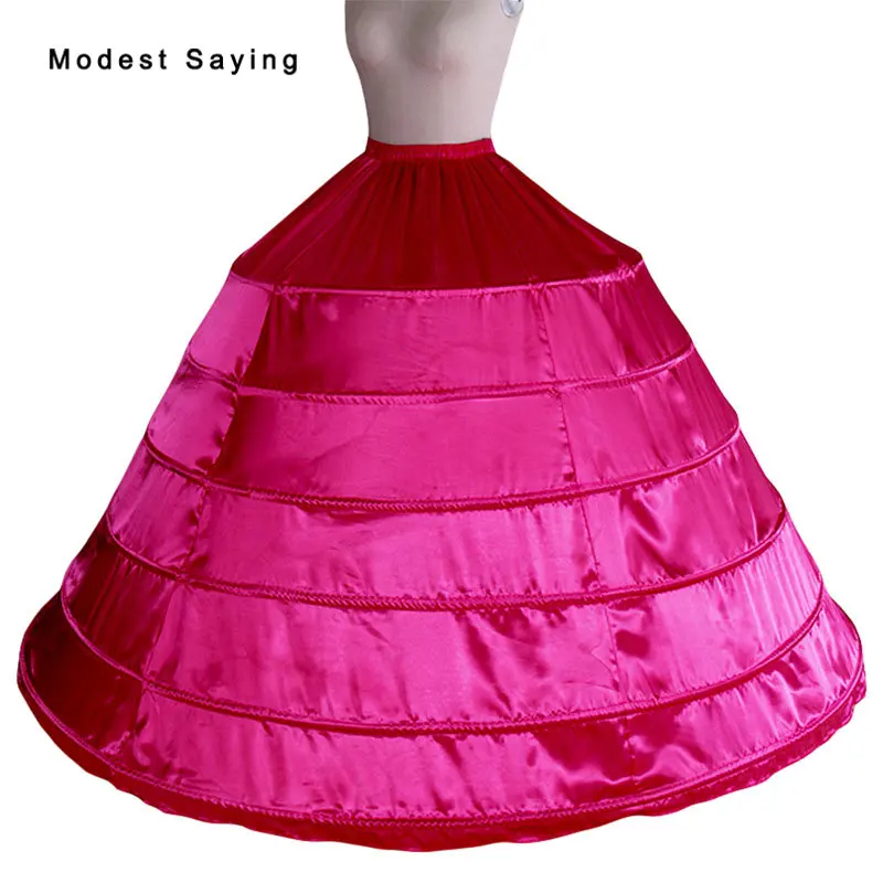 New Fuchsia 6 Hoops Petticoats Underskirt For Big Ball Gown Wedding Dresses 2018 High Quality Bridal Gowns Accessories Crinoline | Свадьбы и