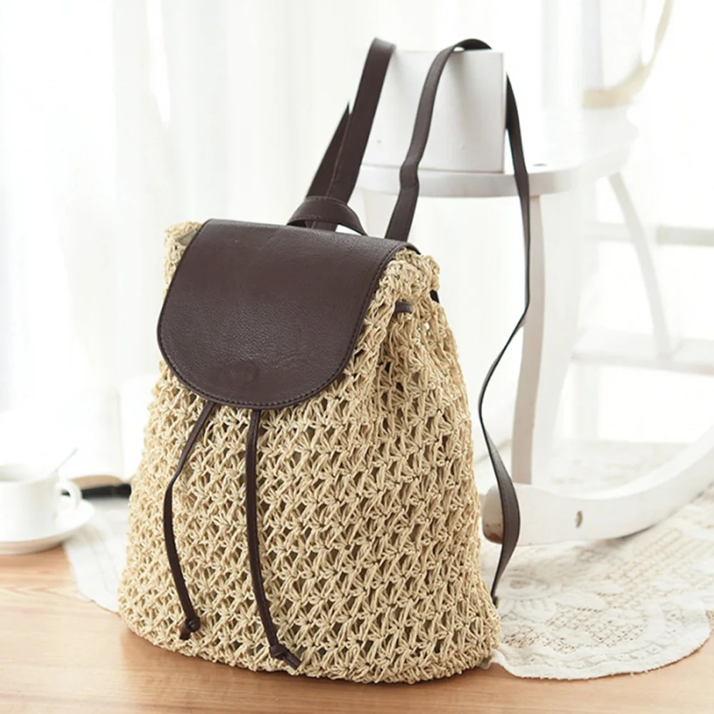 Summer Women's Backpack Crochet Paper Rope Woven Straw Bag With Drawstring Fashion Straw Backpack Summer Popular Woven Backpack
Summer Women's Backpack Crochet Paper Rope Woven Straw Bag With Drawstring Fashion Straw Backpack Summer Popular Woven Backpack
