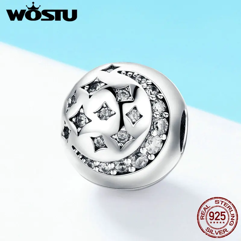 WOSTU Real 925 Sterling Silver Sparkling Moon & Stars Clip Charm fit Original DIY Beads Bracelet Jewelry Making Gift FIC813
WOSTU Real 925 Sterling Silver Sparkling Moon & Stars Clip Charm fit Original DIY Beads Bracelet Jewelry Making Gift FIC813
