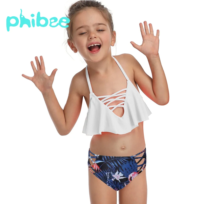 Фото Phibee/детский купальник купальные костюмы для девочек бикини модная детская