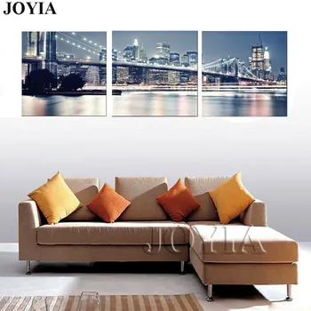 New York City Night Skyline Wall Art Pictures Beautiful Modern Brooklyn Bridge Painting Canvas Prints 3 Piece/Set With NO FRAMES
New York City Night Skyline Wall Art Pictures Beautiful Modern Brooklyn Bridge Painting Canvas Prints 3 Piece/Set With NO FRAMES