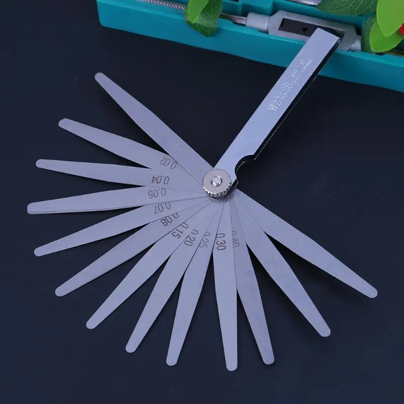 0.02-1mm 17 Blade Thickness Gap Metric Filler Feeler Gauge Ruler Stainless Steel Feeler Gauge Metric Measure Tool
0.02-1mm 17 Blade Thickness Gap Metric Filler Feeler Gauge Ruler Stainless Steel Feeler Gauge Metric Measure Tool